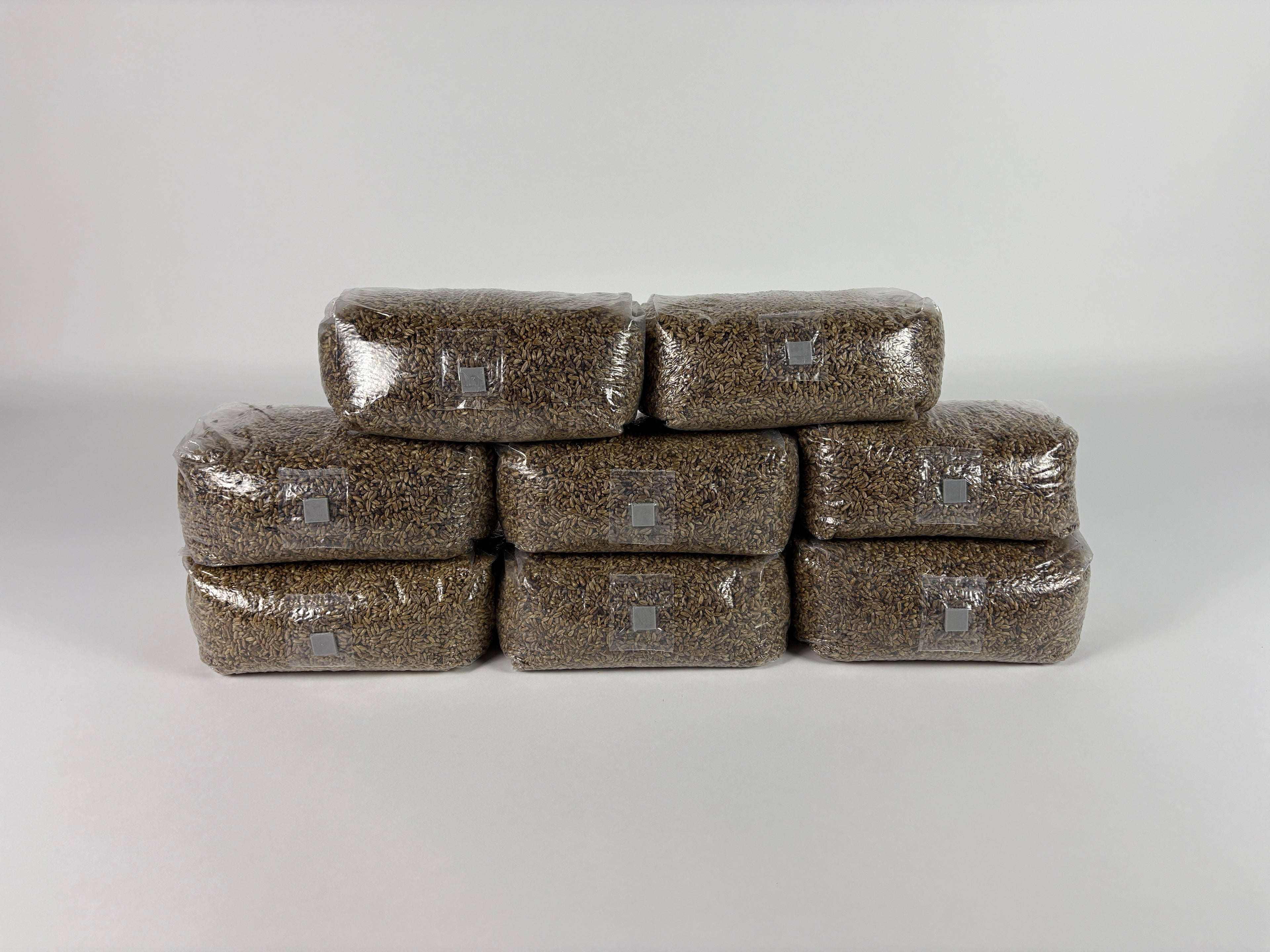 4 LB. Sterilized Rye Grain Spawn with Injection Port 8-pack